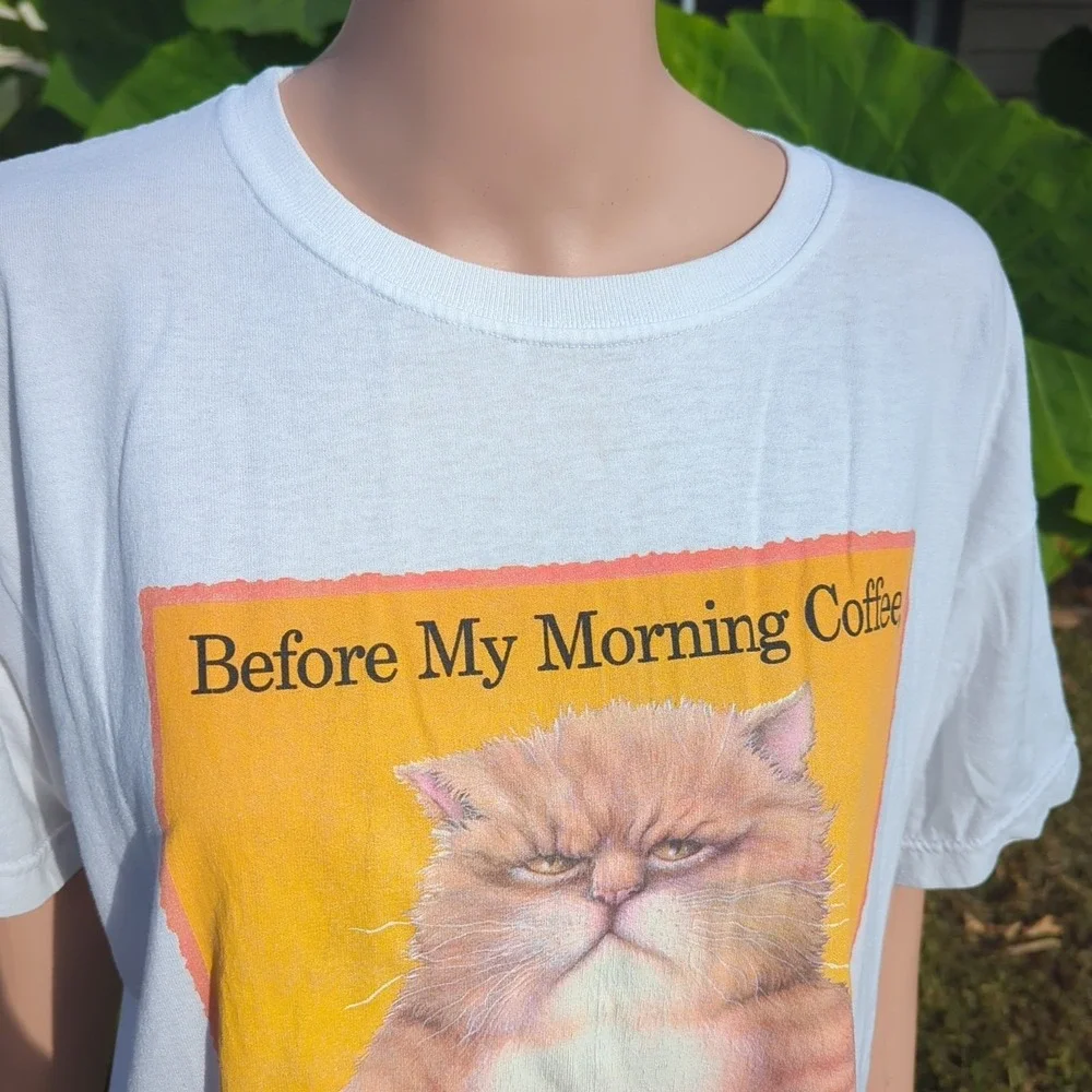 Funny Cat Shirt Before My Morning‎ Coffee , I Might As Well Be A Dog